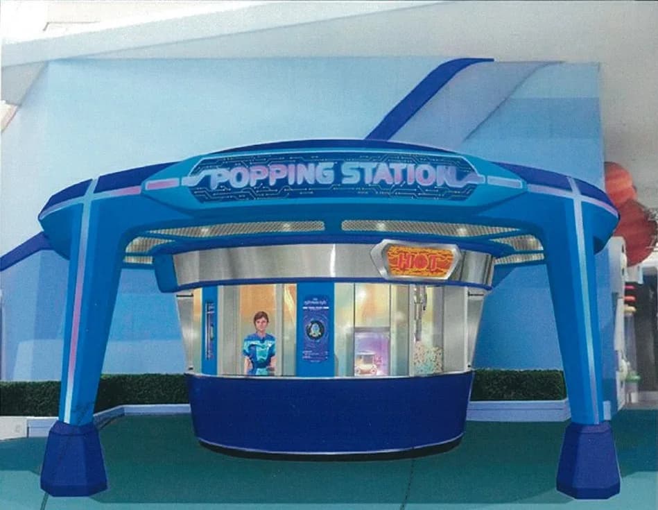 宇宙がテーマのポップコーンスタンド「ポッピングステーション」の外観